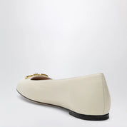 Valentino Garavani White VLogo Signature ballerina flats in nappa leather
