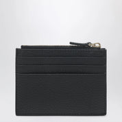 Valentino Garavani Black leather Rockstud zip card holder