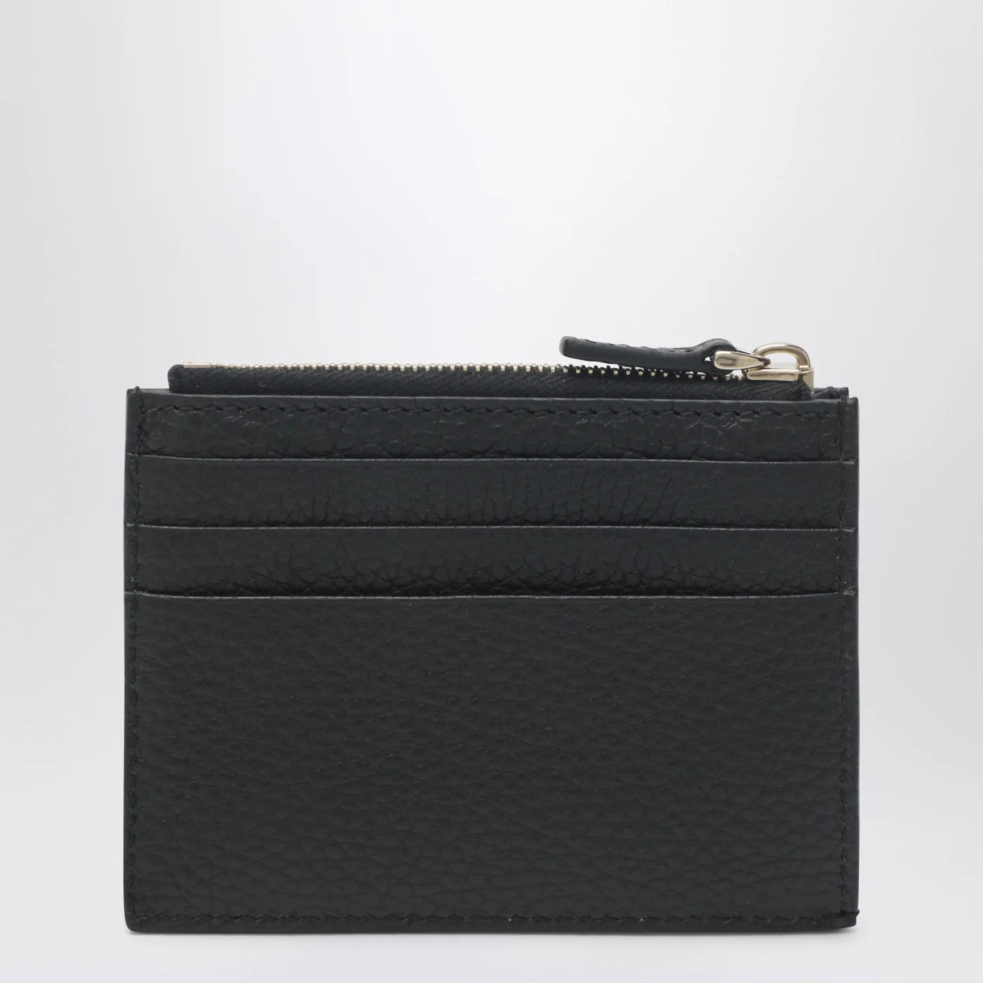Valentino Garavani Black leather Rockstud zip card holder
