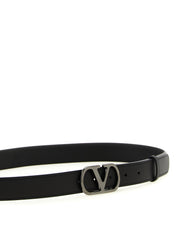 Valentino Garavani VLogo Signature Belt — Black, 3cm