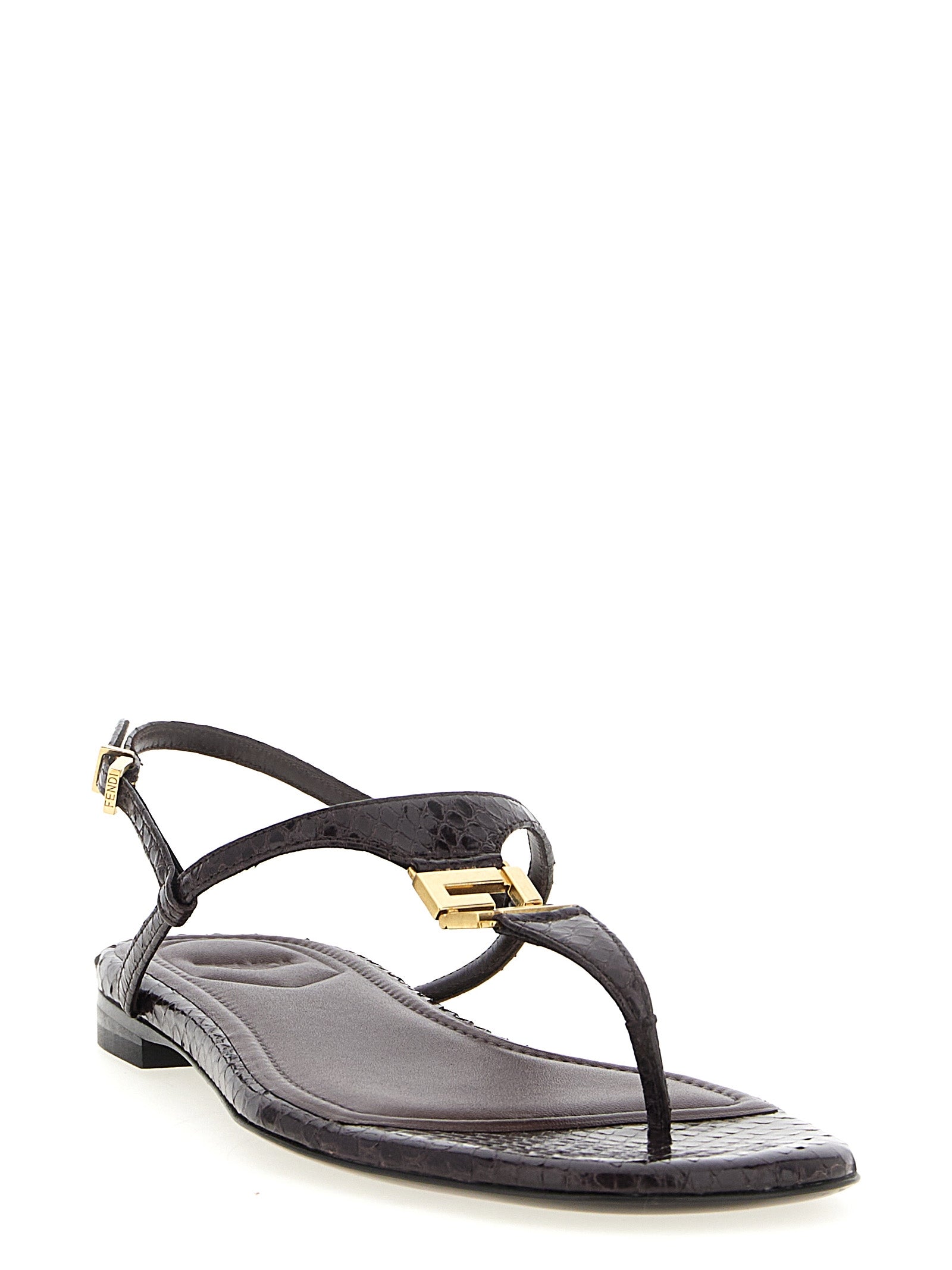 Fendi Sandals — Ffold Purple Thong Sandals, Women