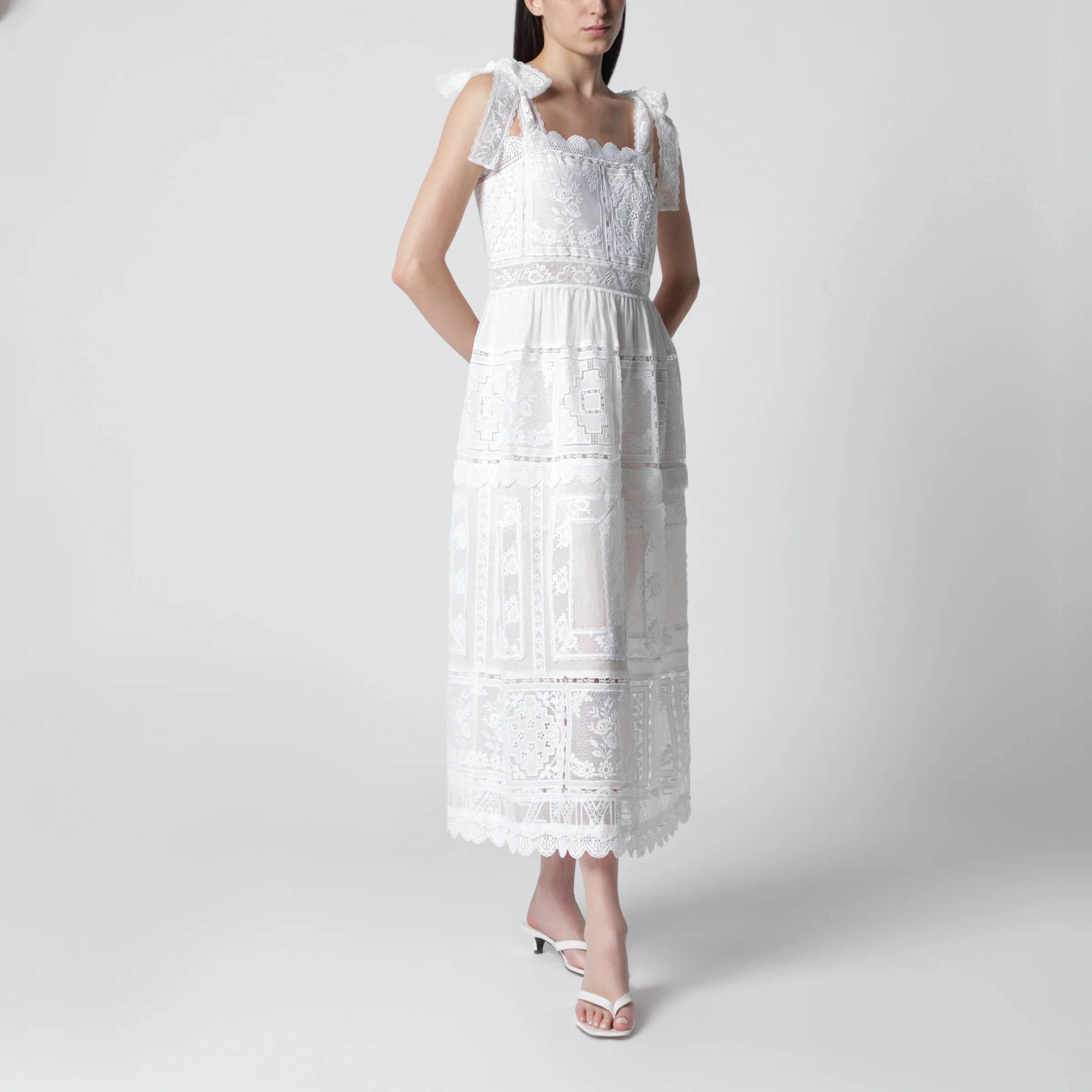 ZIMMERMANN Ivory Aster dress with lace trim