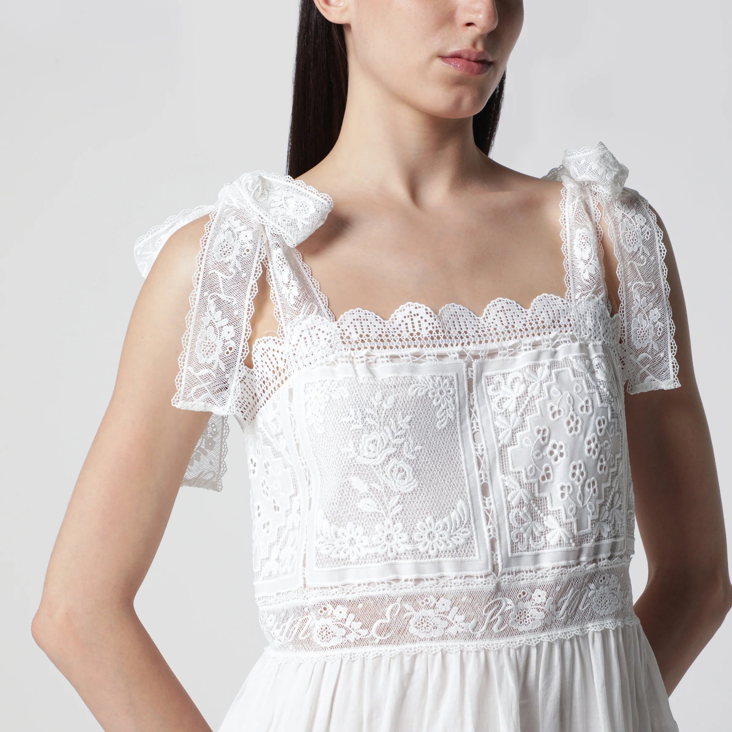 ZIMMERMANN Ivory Aster dress with lace trim