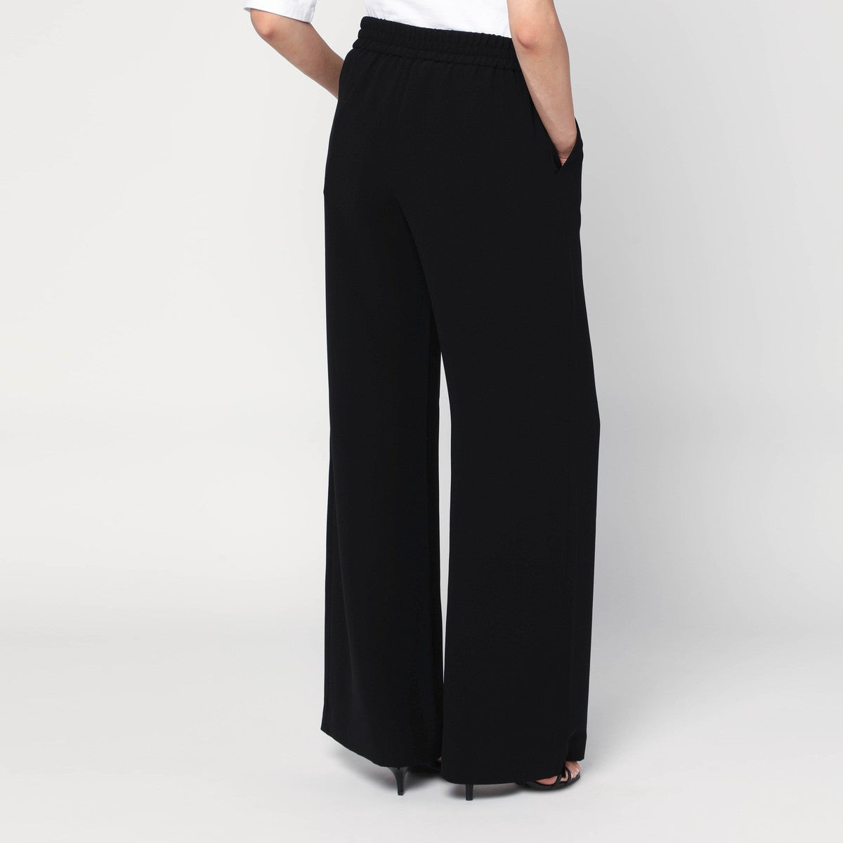 MKDT Studio Palmira black trousers in crêpe georgette
