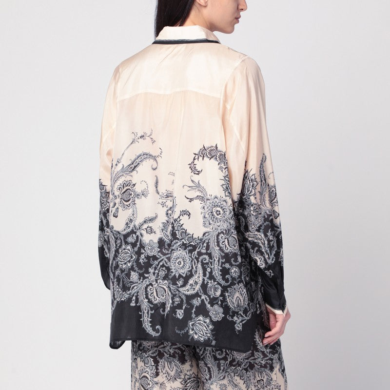 Zimmermann Rhiannon shirt in cream silk with fantasy print