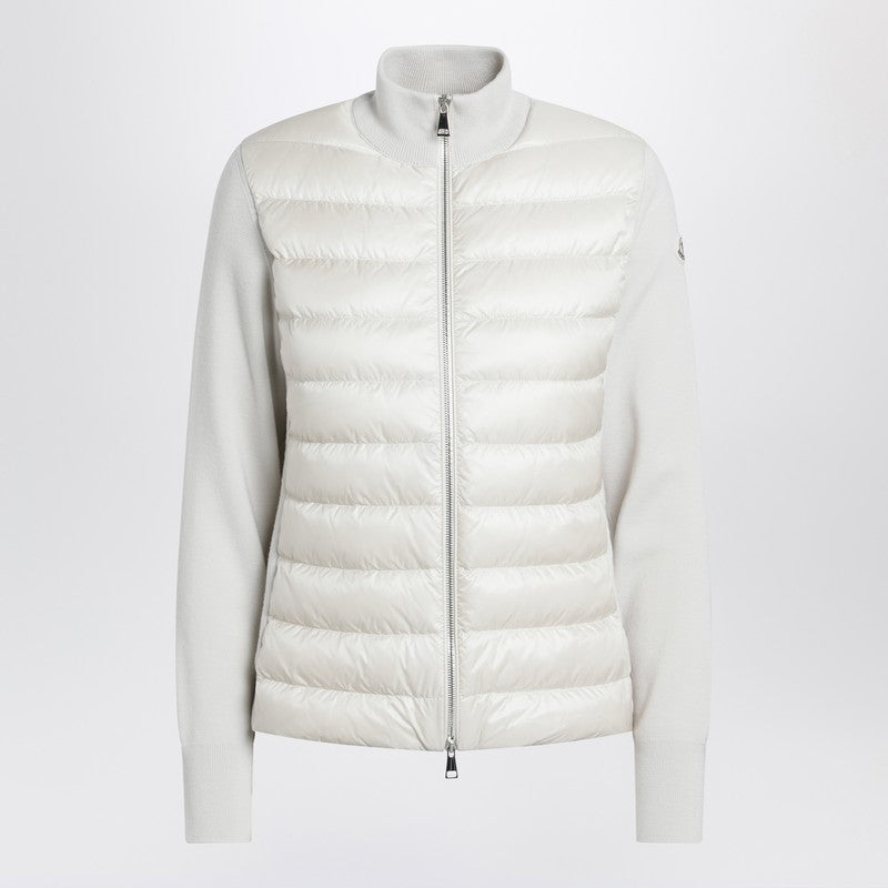 Moncler White padded zip-up cardigan