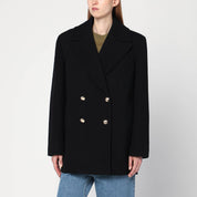 ANINE BING Black Glenn double-breasted coat