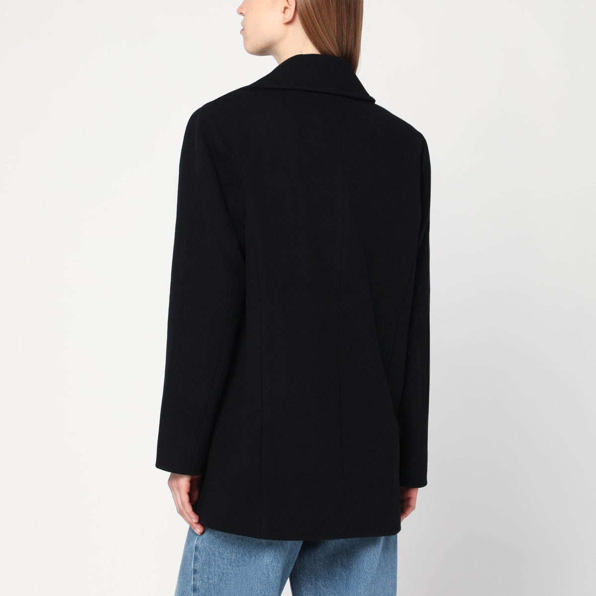 ANINE BING Black Glenn double-breasted coat