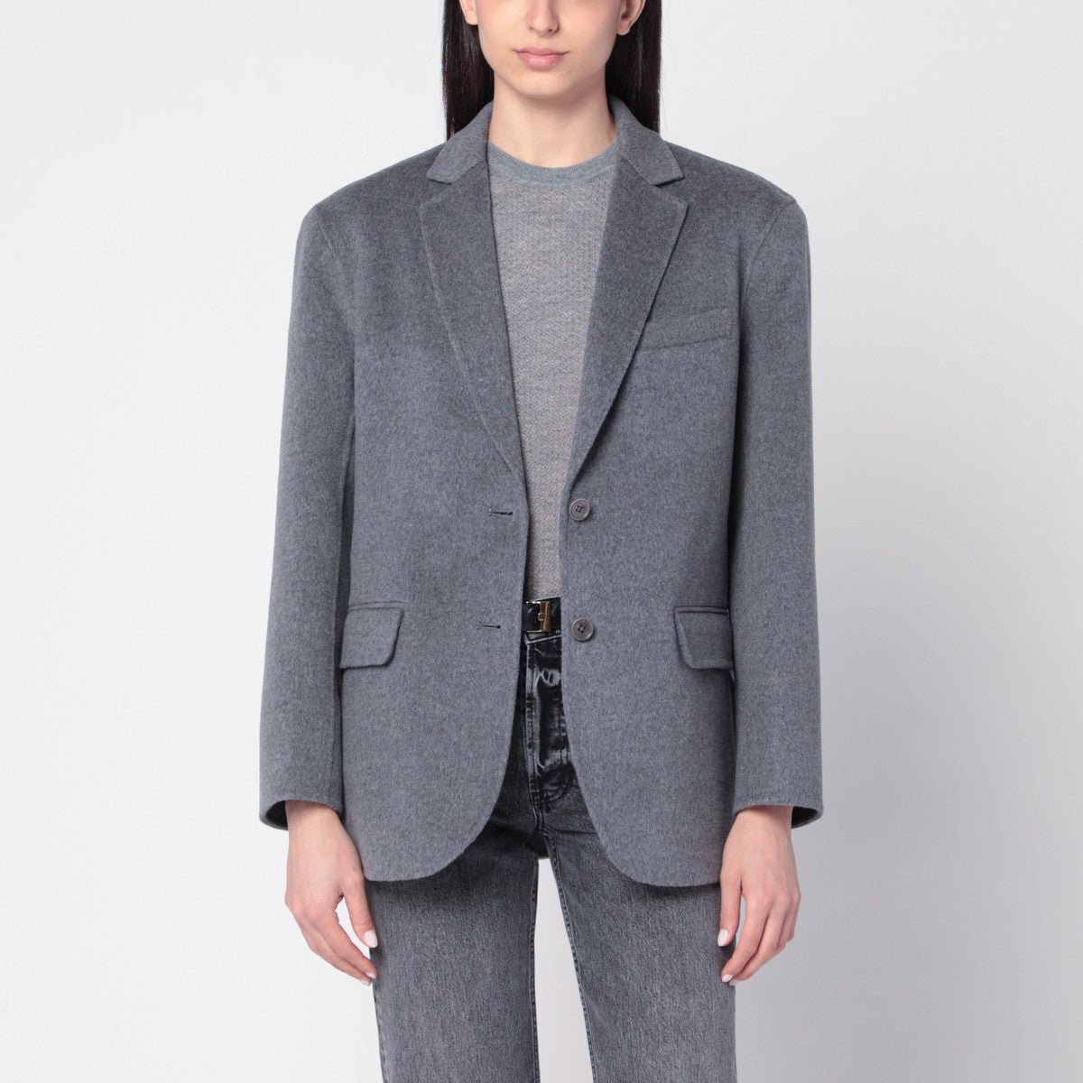 ANINE BING Quinn jacket in gray wool and cashmere