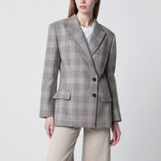 ANINE BING Asymmetric Prince of Wales jacket