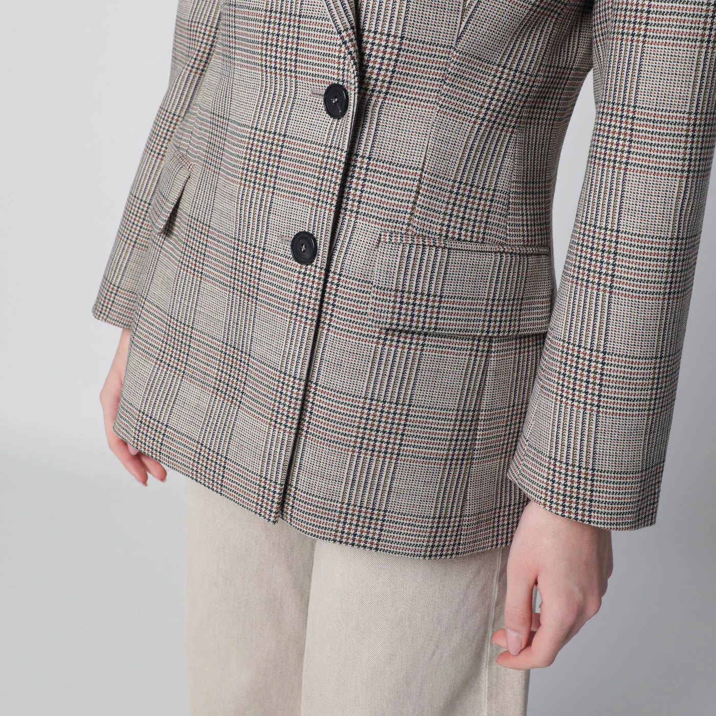 ANINE BING Asymmetric Prince of Wales jacket
