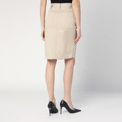 ANINE BING Beige buttoned pencil skirt