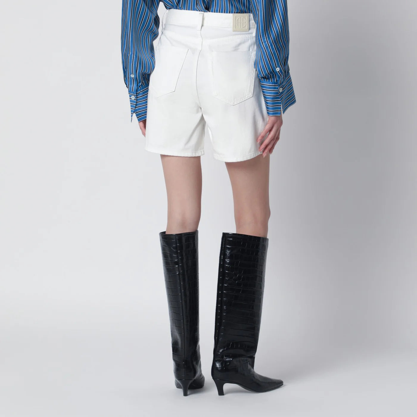 ANINE BING Ecru Kat denim Shorts