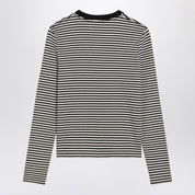 ANINE BING White and black striped long-sleeved t-shirt