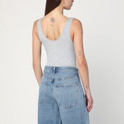 ANINE BING Ginny grey ribbed bodysuit