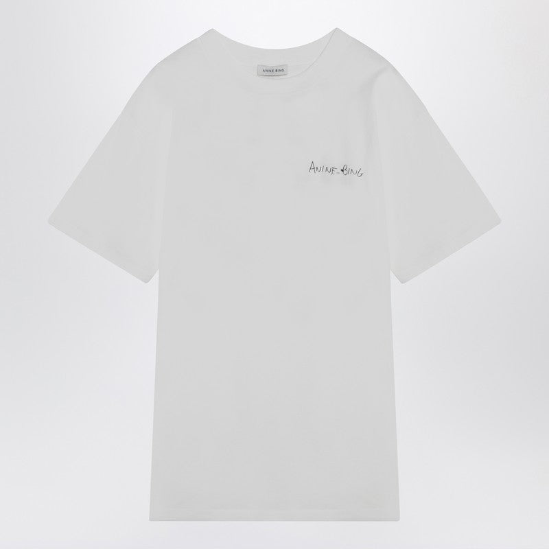 ANINE BING T-shirt Walker Lyrics in ivory cotton