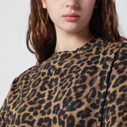 ANINE BING Avi leopard print cotton T-shirt
