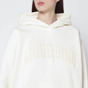 ANINE BING Cream Harvey Hoodie - Oversized Cotton Topwear