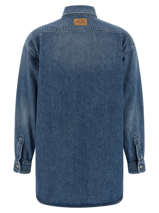 Moschino Heart Shirt — Stone‑Washed Denim Shirt