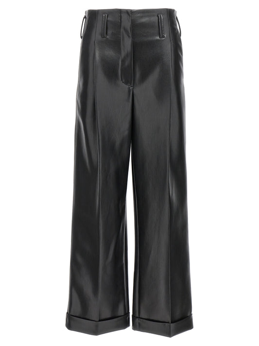 Philosophy Faux Leather Trousers — High-Waist Black