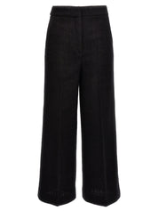 Moschino Cropped Bouclè Trousers for Women — Black