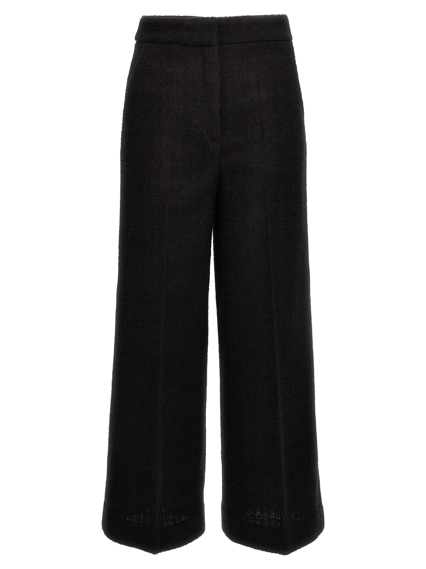 Moschino Cropped Bouclè Trousers for Women — Black