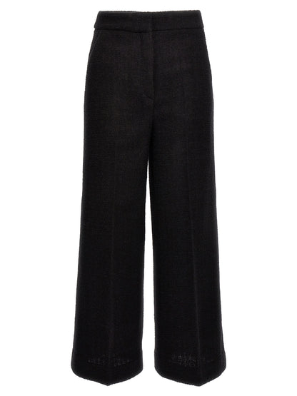 Moschino Cropped Bouclè Trousers for Women — Black