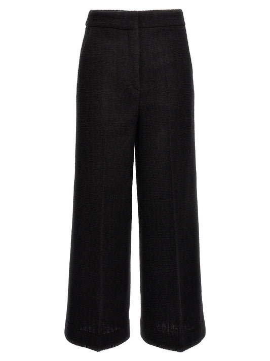 Moschino Cropped Bouclè Trousers for Women — Black