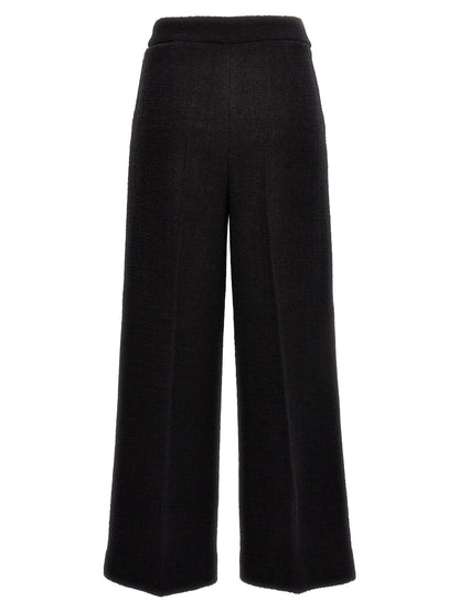Moschino Cropped Bouclè Trousers for Women — Black
