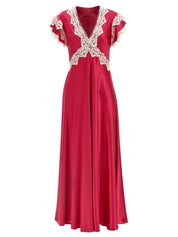 Alberta Ferretti Satin And Lace Dress
