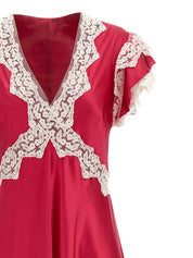 Alberta Ferretti Satin And Lace Dress