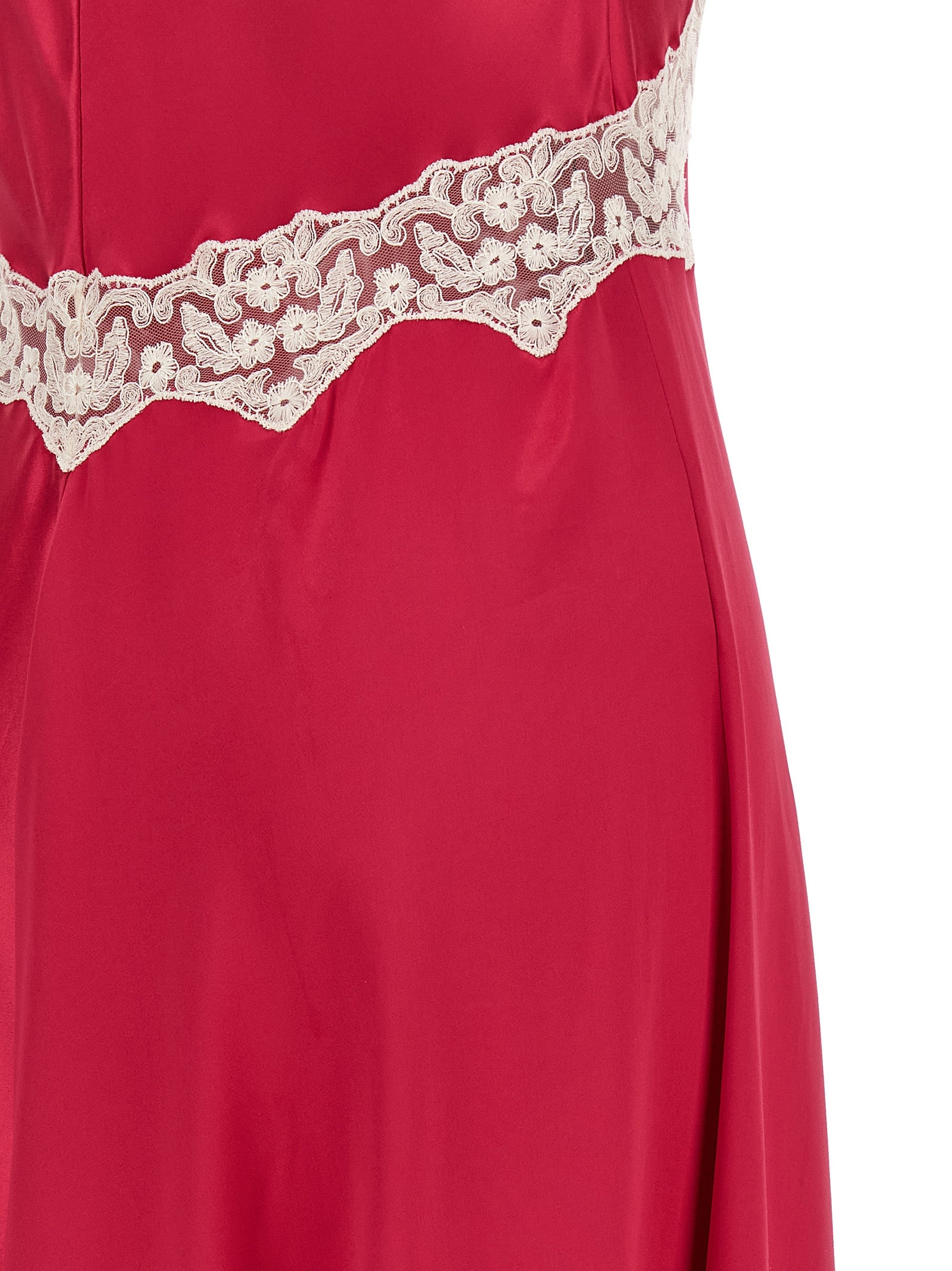 Alberta Ferretti Satin And Lace Dress