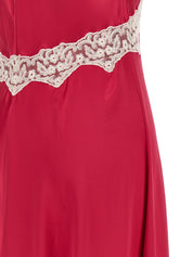 Alberta Ferretti Satin And Lace Dress