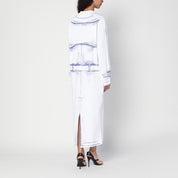 Robe blanche Moschino Trompe L'oeil en coton