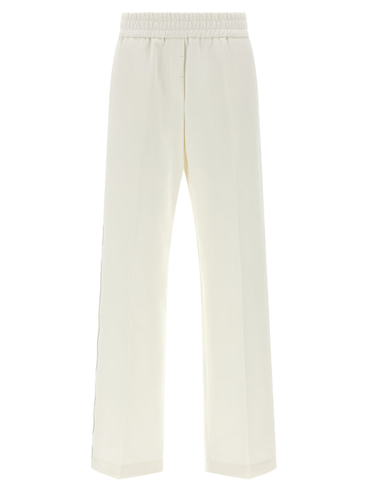 Peserico Punto Luce Trousers — White Wide Leg Pants