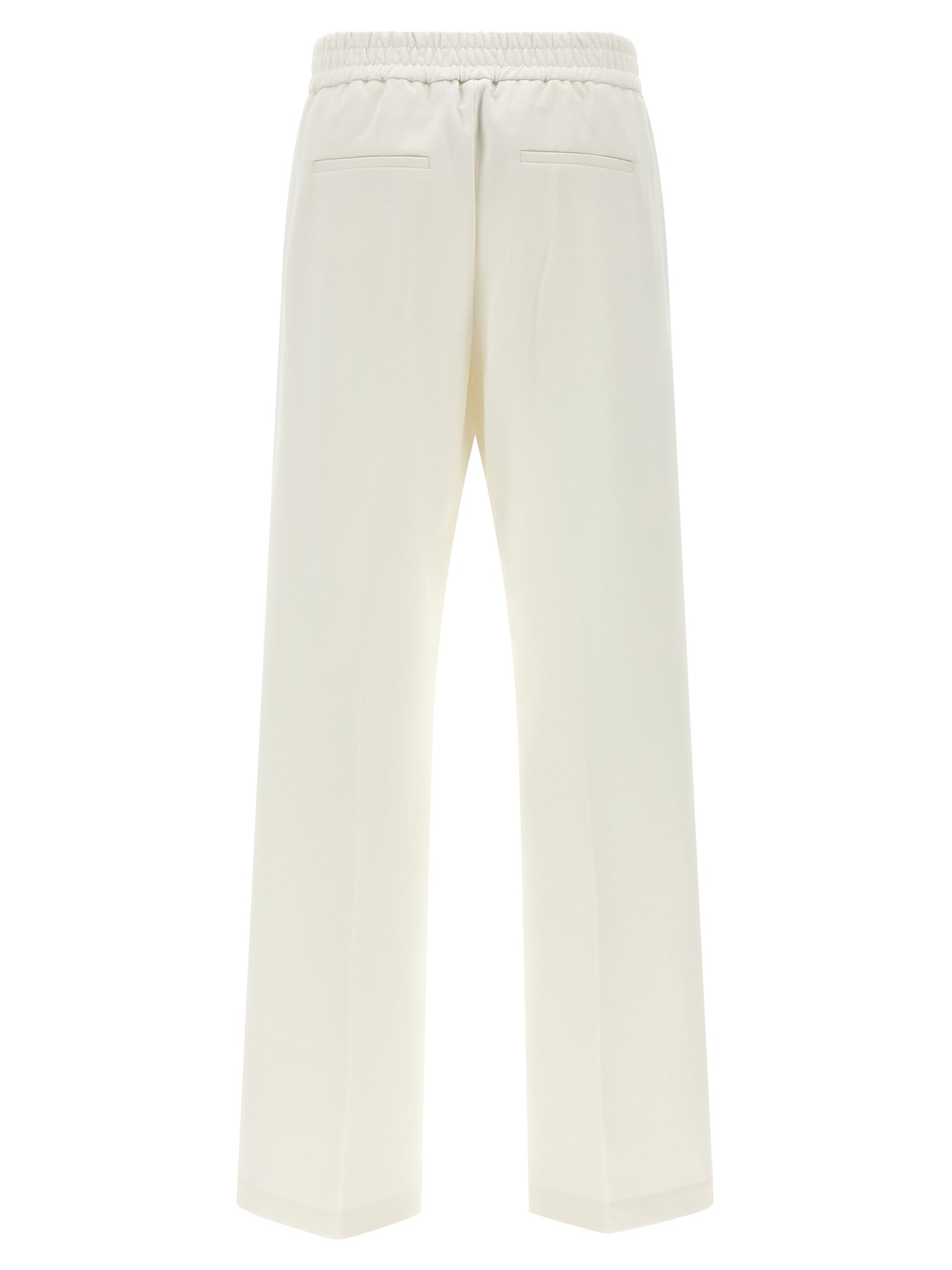 Peserico Punto Luce Trousers — White Wide Leg Pants