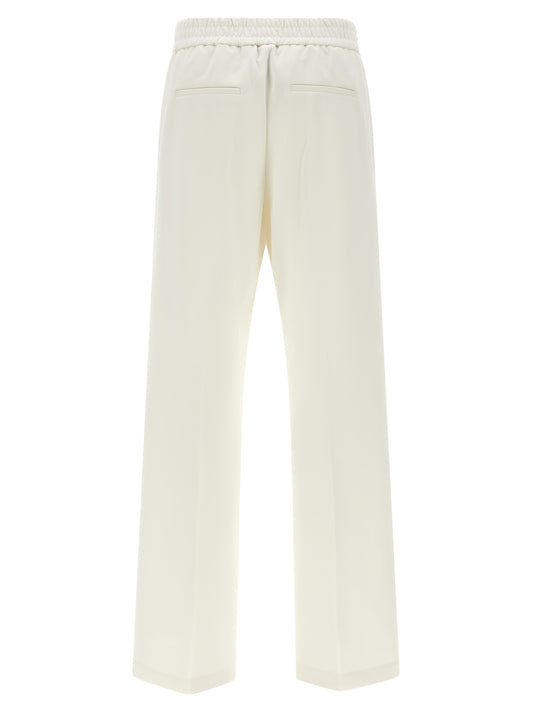 Peserico Punto Luce Trousers — White Wide Leg Pants