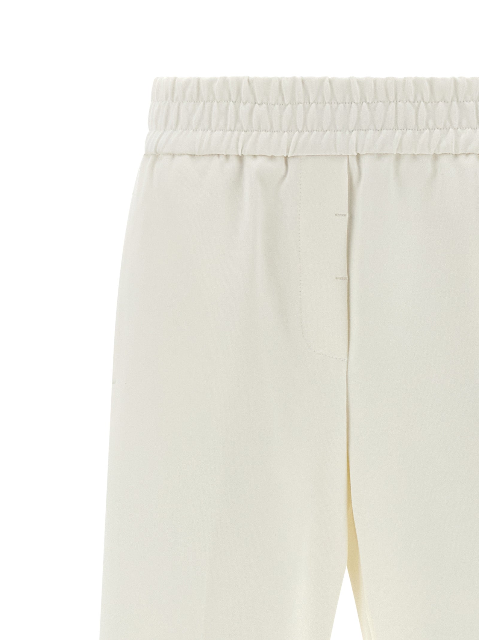 Peserico Punto Luce Trousers — White Wide Leg Pants