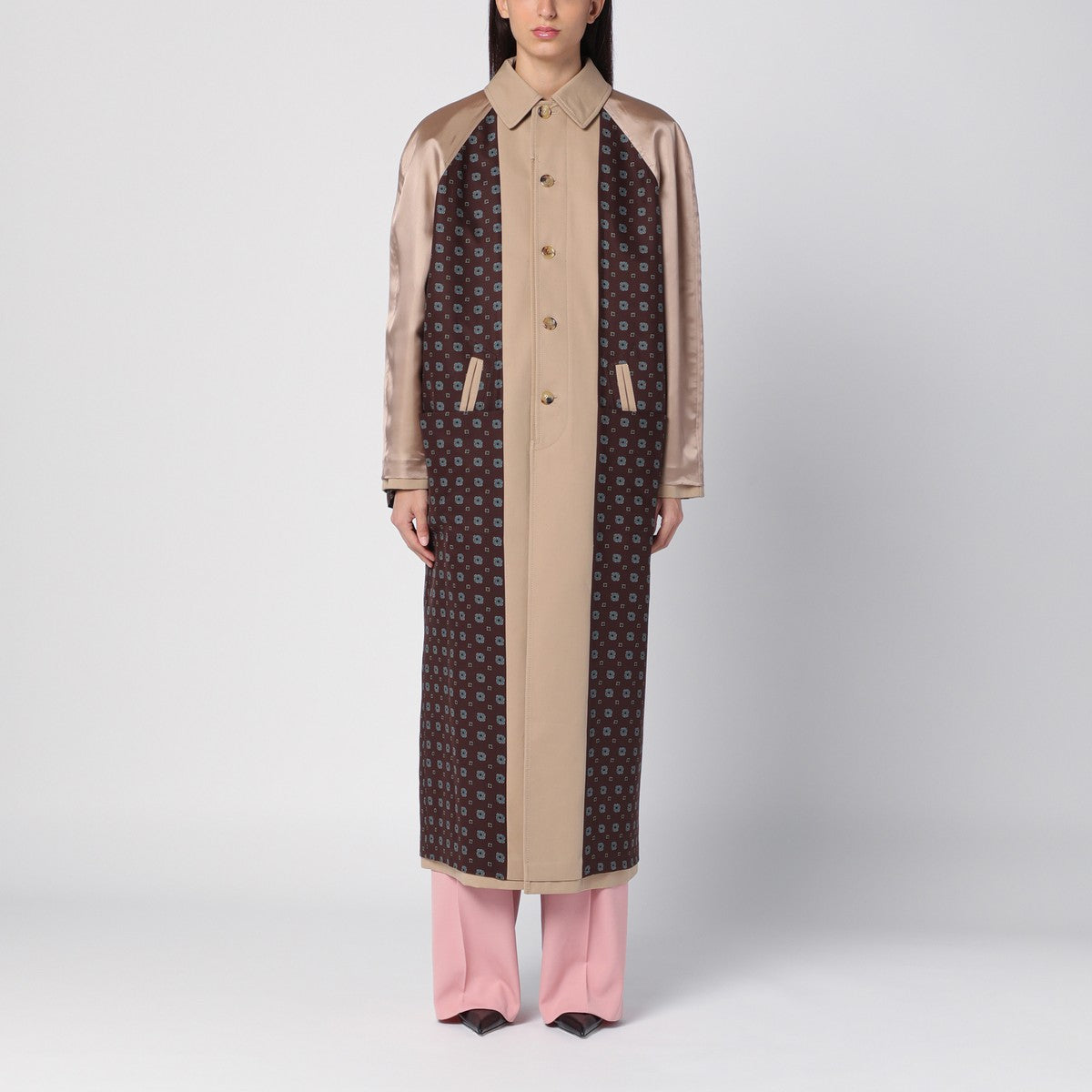 Trench réversible Moschino beige en gabardine et satin