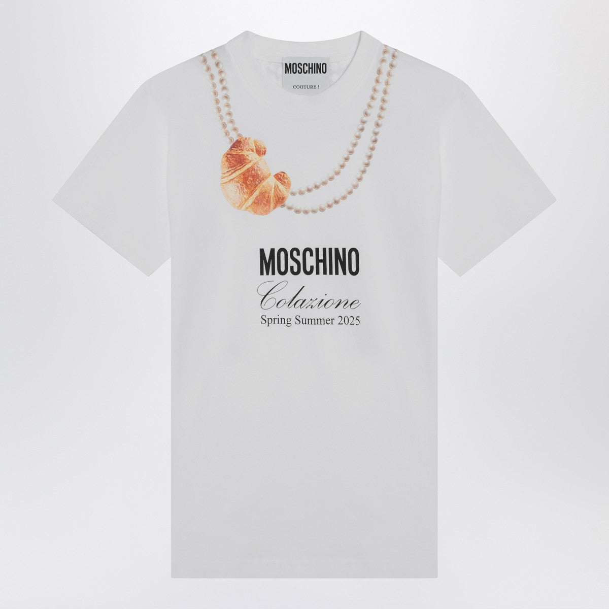 Moschino Breakfast T-shirt in white cotton