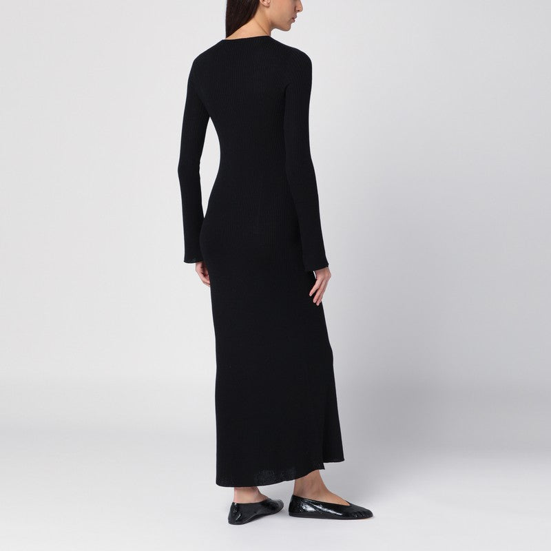 Black Ribbed Wool Dress — Roberto Collina