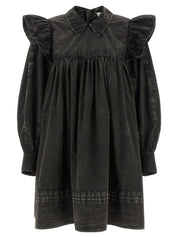 Ganni Black Washed Mini Shirt Dress