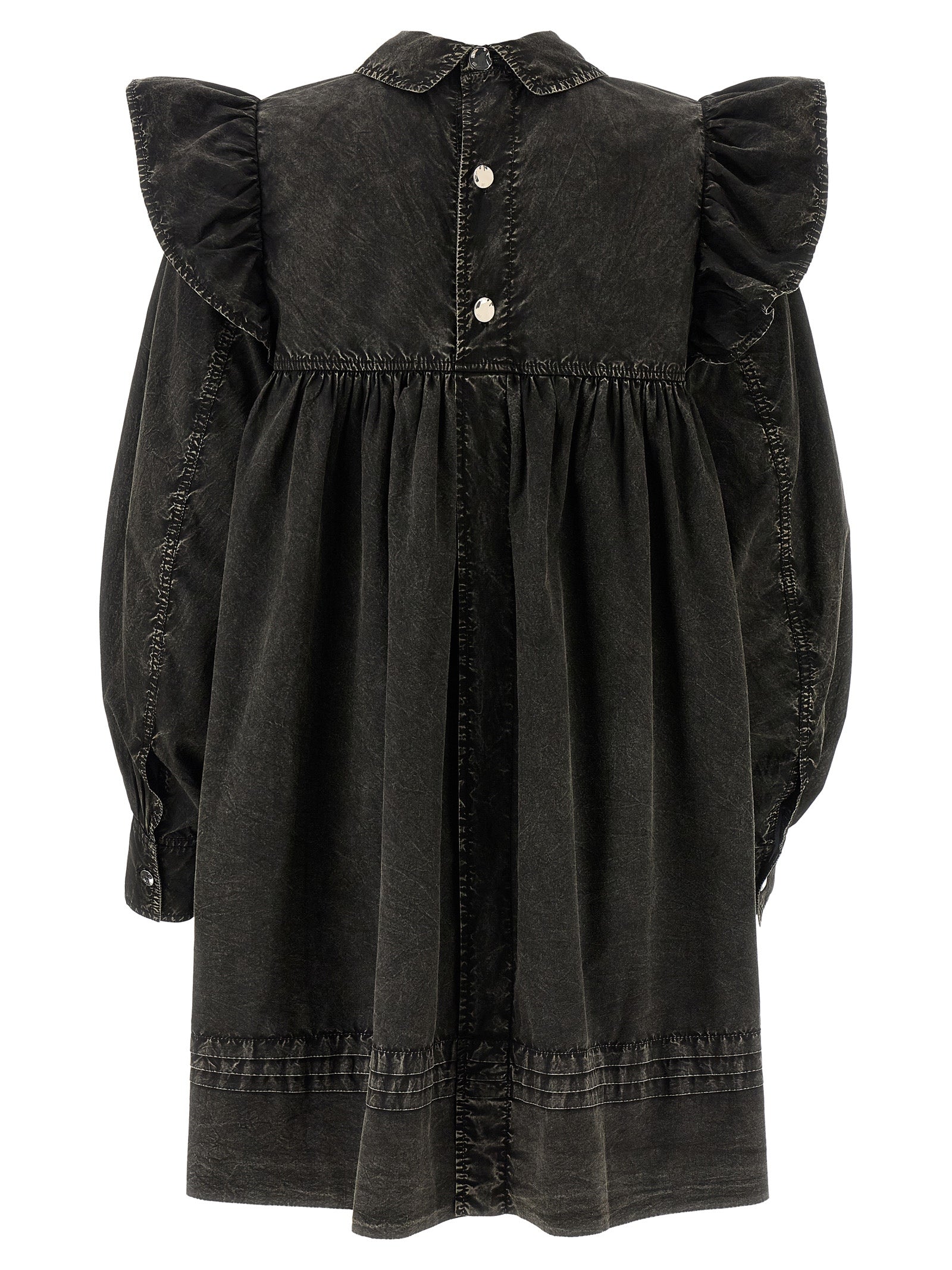 Ganni Black Washed Mini Shirt Dress