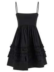 Ganni Black Mini Frill Dress
