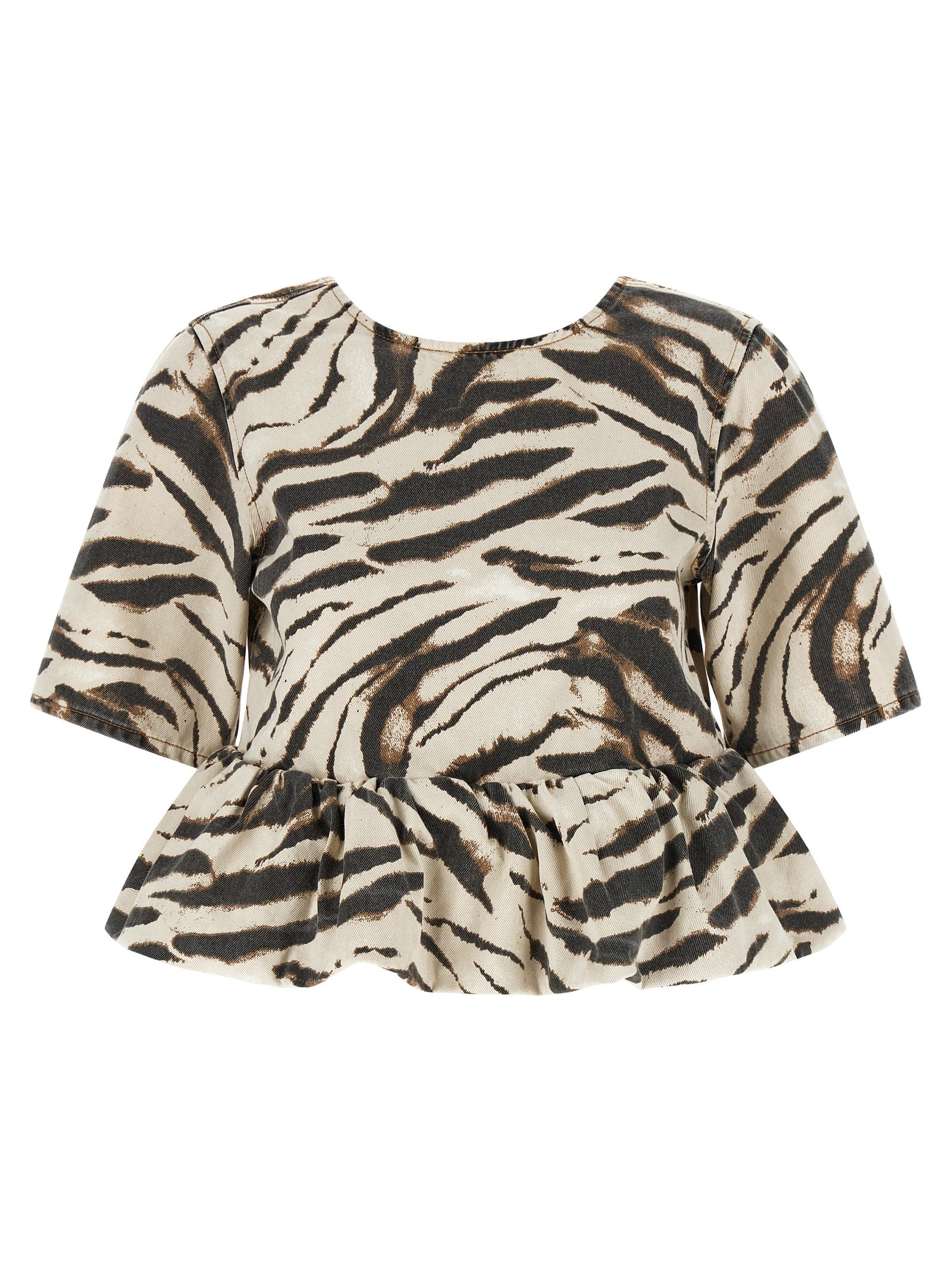 Ganni Zebra Denim Top