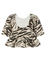 Ganni Zebra Denim Top