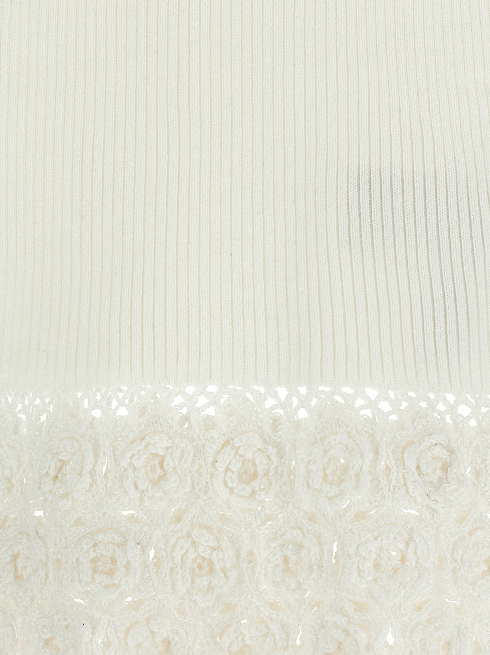 Ganni Cotton Crochet Vest — White Organic Cotton Vests