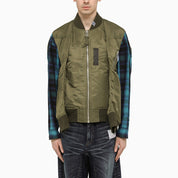 Maison MIHARA YASUHIRO Hollowed-Out khaki bomber jacket in nylon