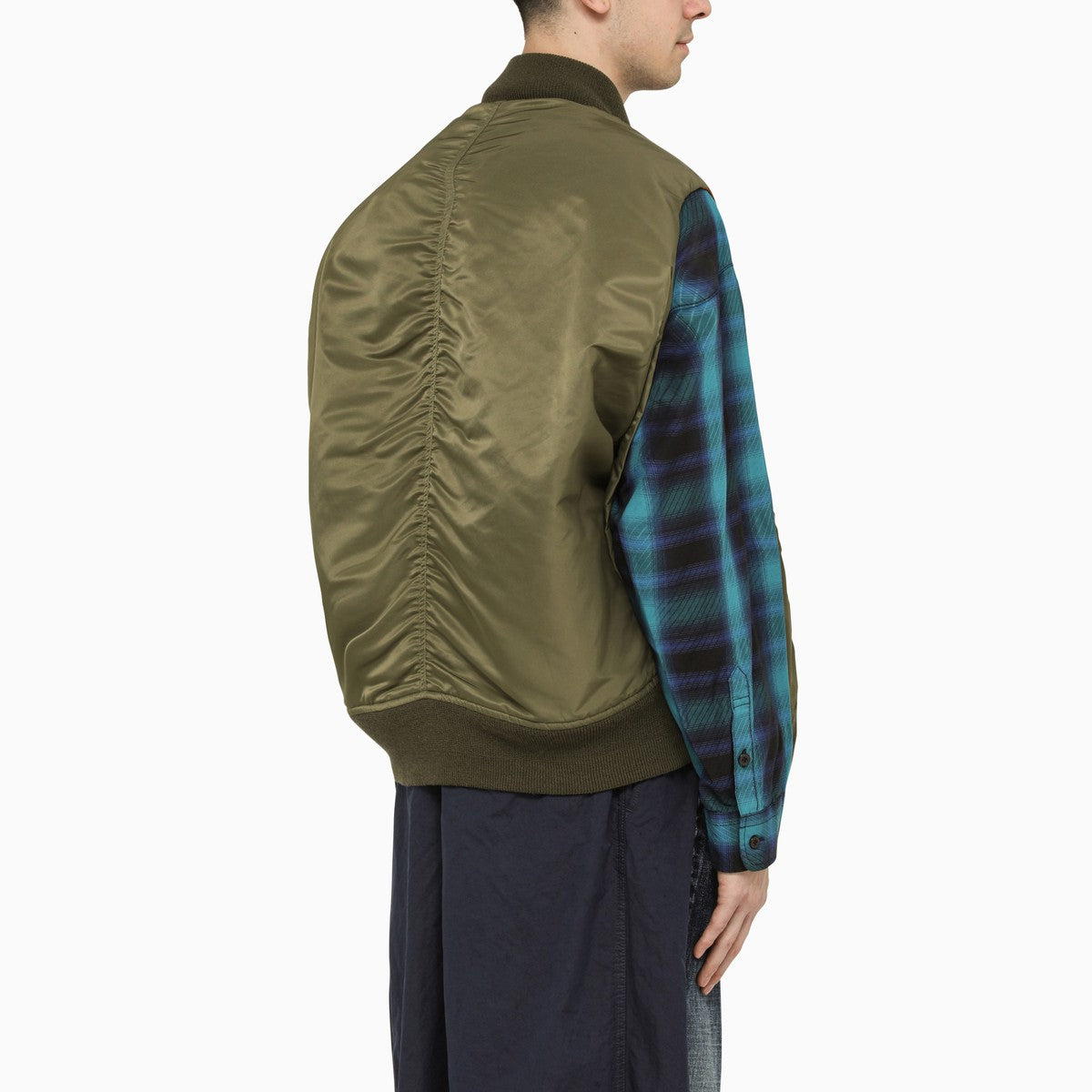 Maison MIHARA YASUHIRO Hollowed-Out khaki bomber jacket in nylon