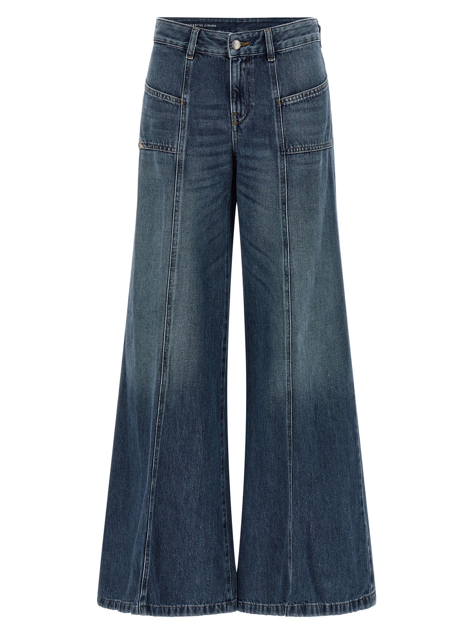 Diesel D-akii 09m56 Jeans — Women’s Wide Flare Denim